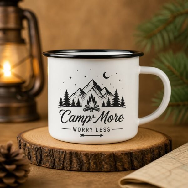Custom Campfire Enamel Mug