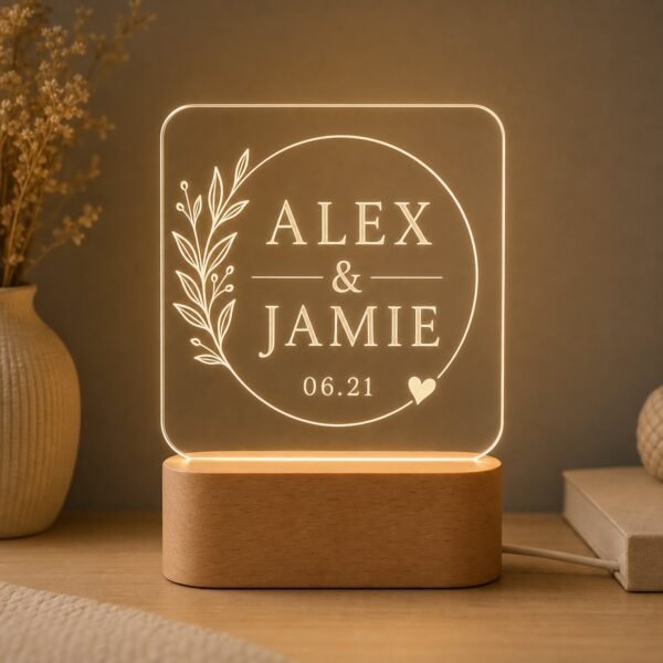 Custom Couple Name Acrylic Night Light